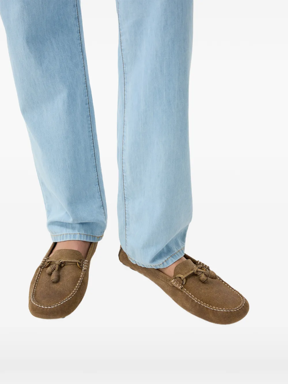 Versace Robin suède loafers Bruin