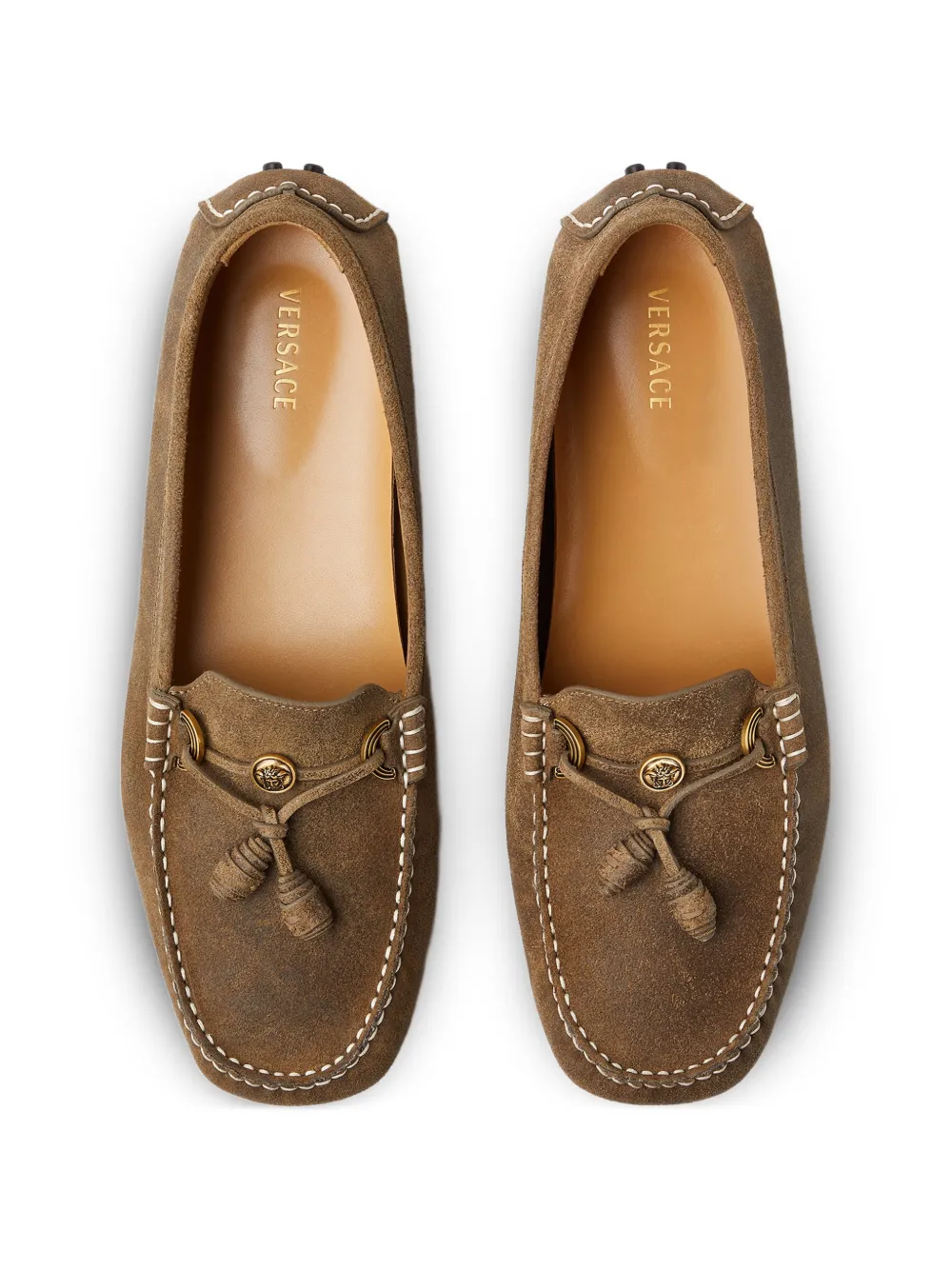 Versace Robin suède loafers Bruin