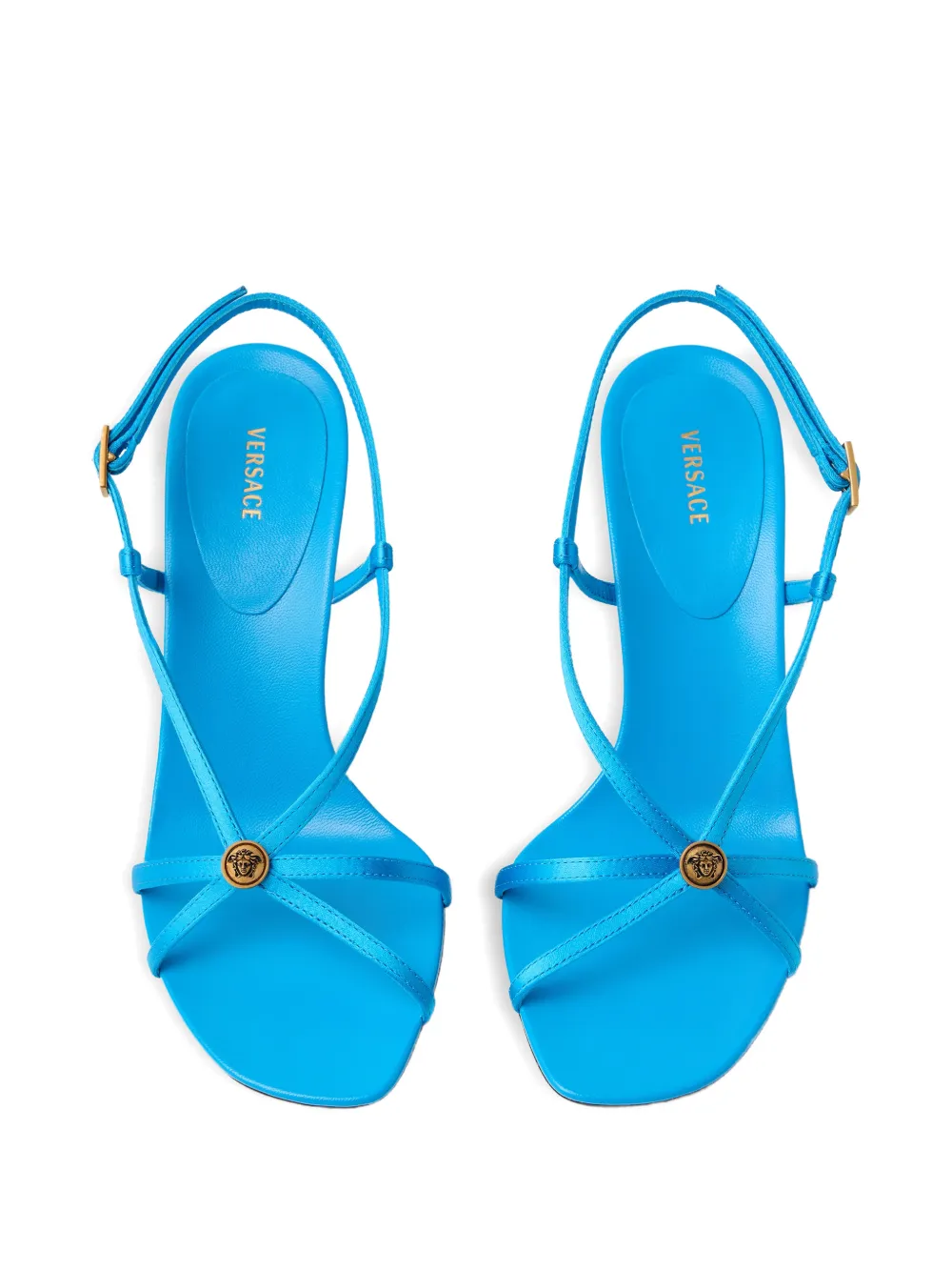 Versace Valentina satijnen sandalen 80 mm Blauw