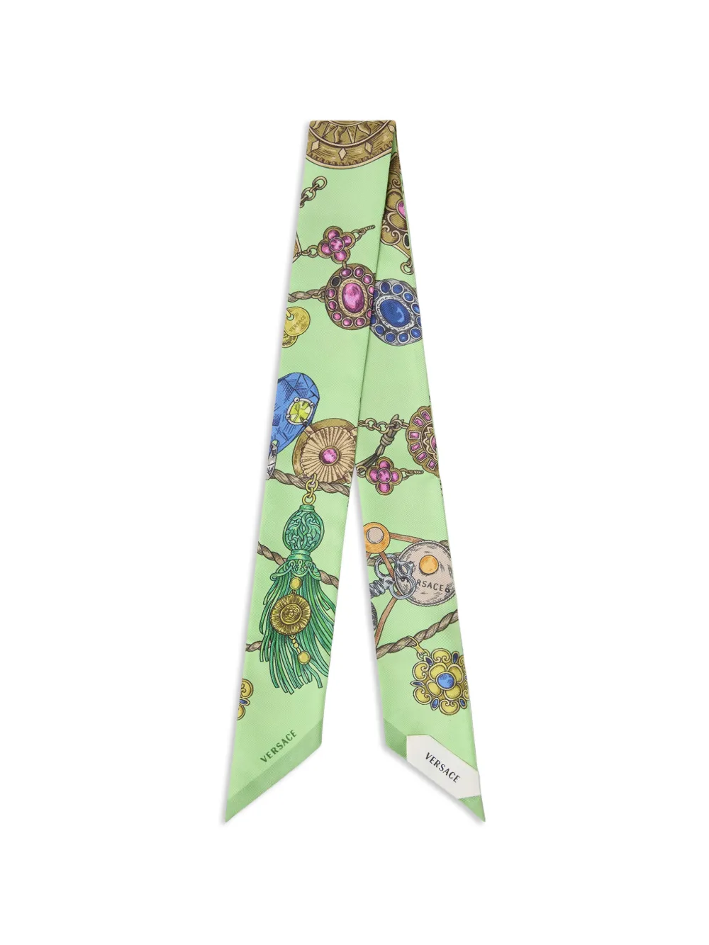 Versace printed silk twill ribbon - Verde
