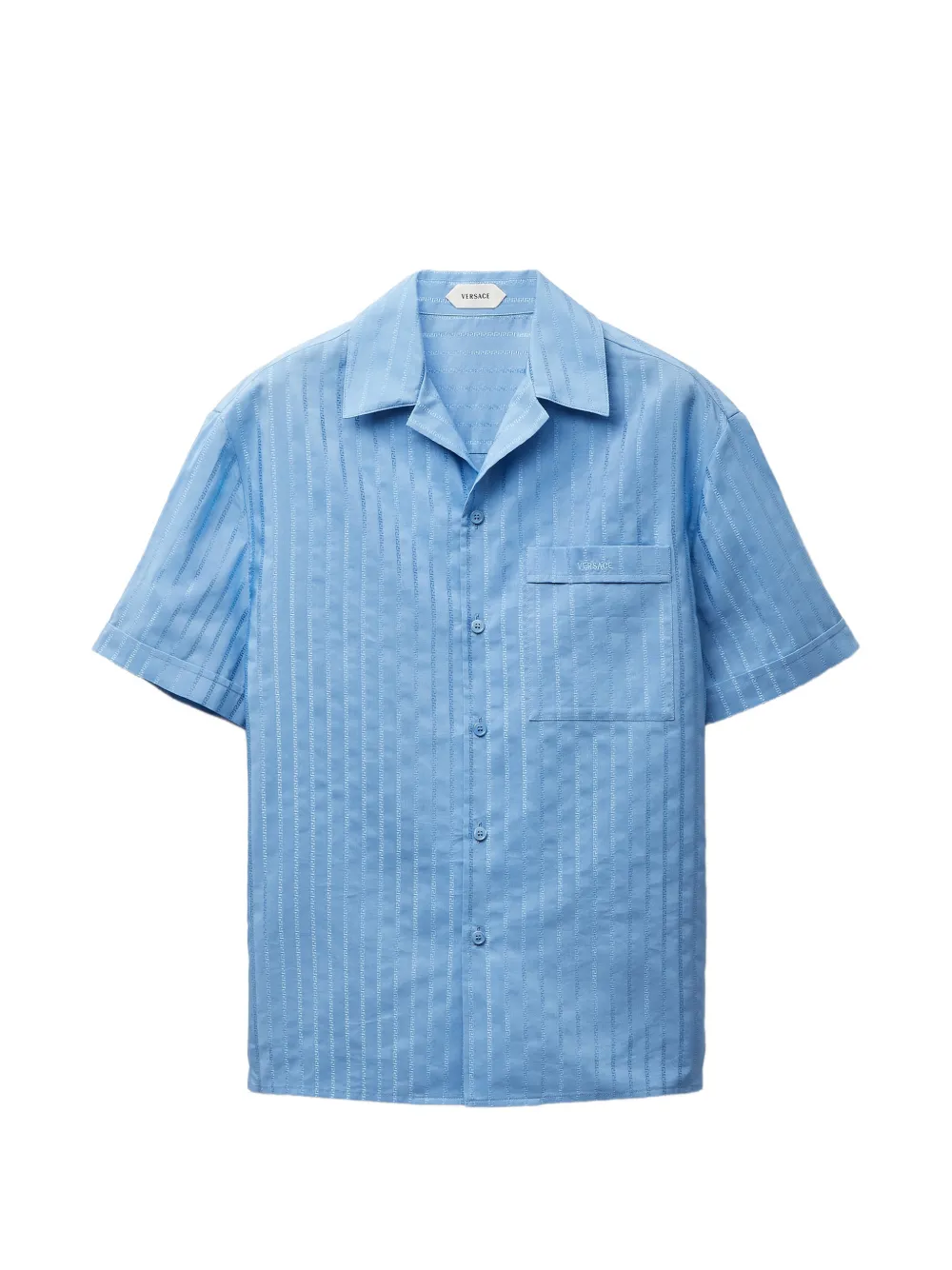 Versace jacquard cotton-silk regular shirt | Blue | Image 1