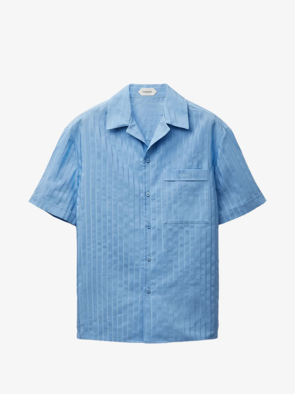 Versace jacquard cotton-silk regular shirt | Blue | Image 1
