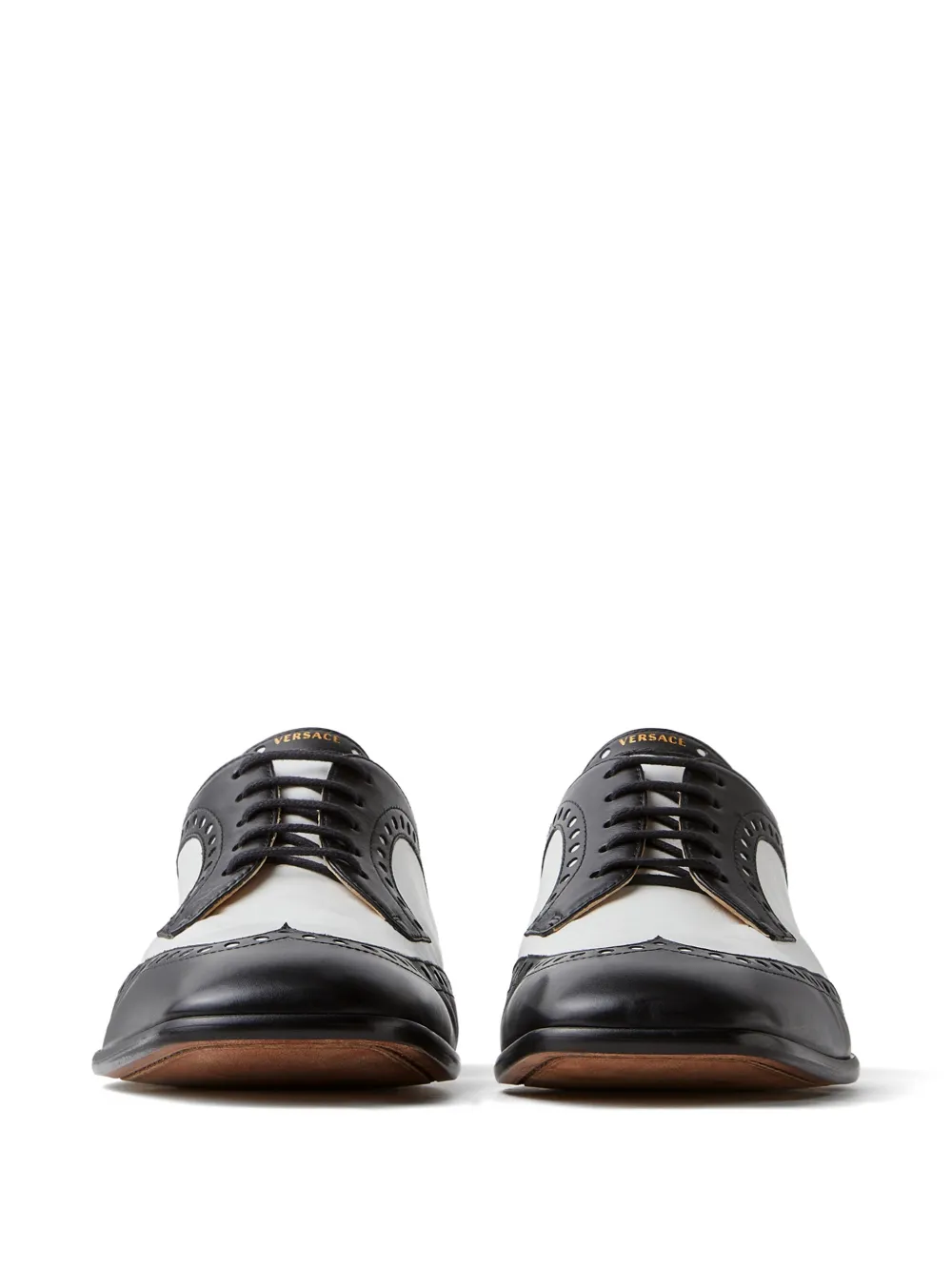 Versace Mick leren derby schoenen Zwart