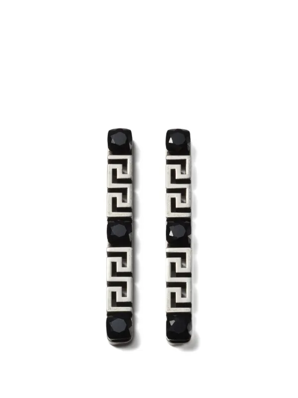 Versace グレカ クリスタル ピアス | シルバートーン | FARFETCH JP