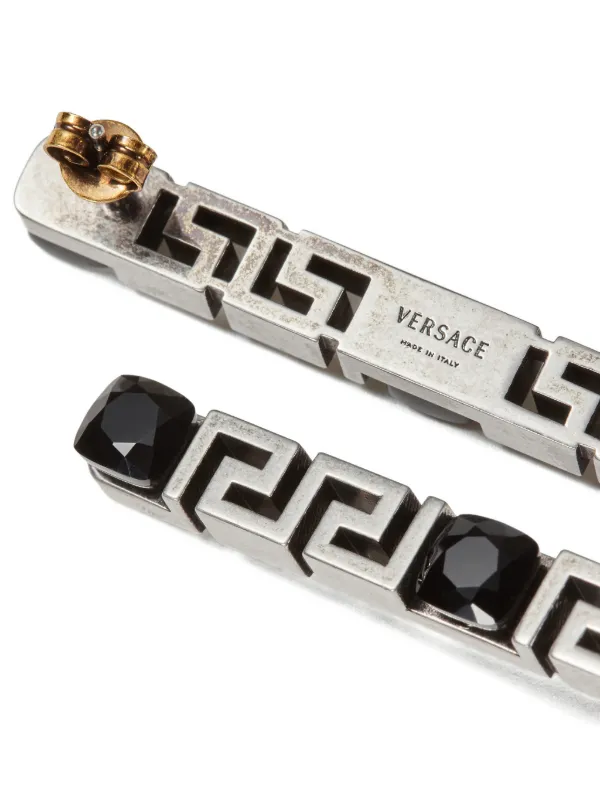 Versace グレカ クリスタル ピアス | シルバートーン | FARFETCH JP