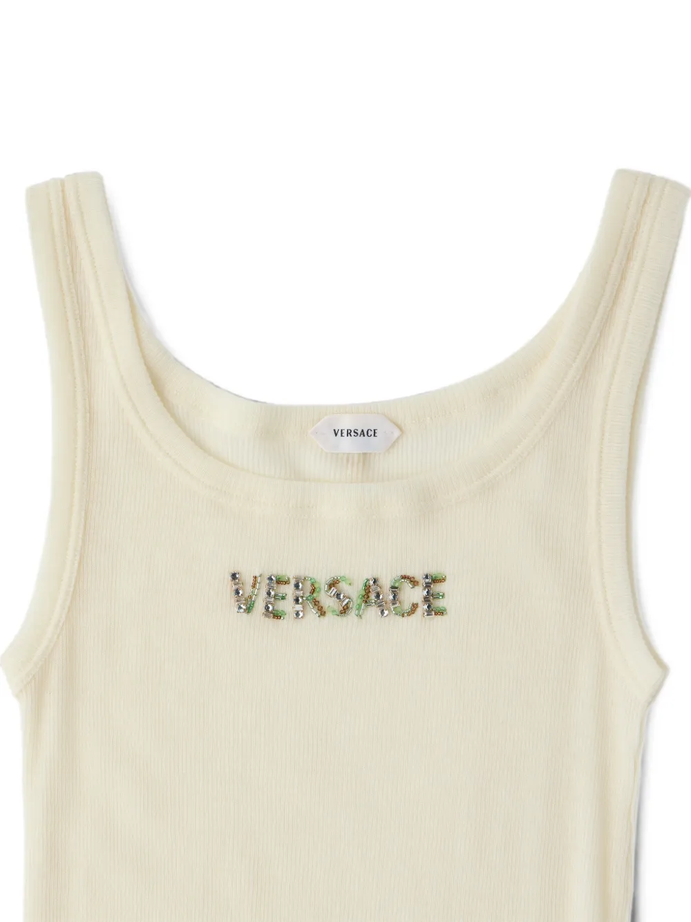 Versace Tanktop verfraaid met kristallen Beige