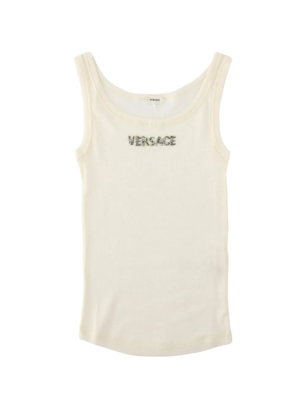 Versace embroidered wool ribbed tank top | Neutrals | Image 1