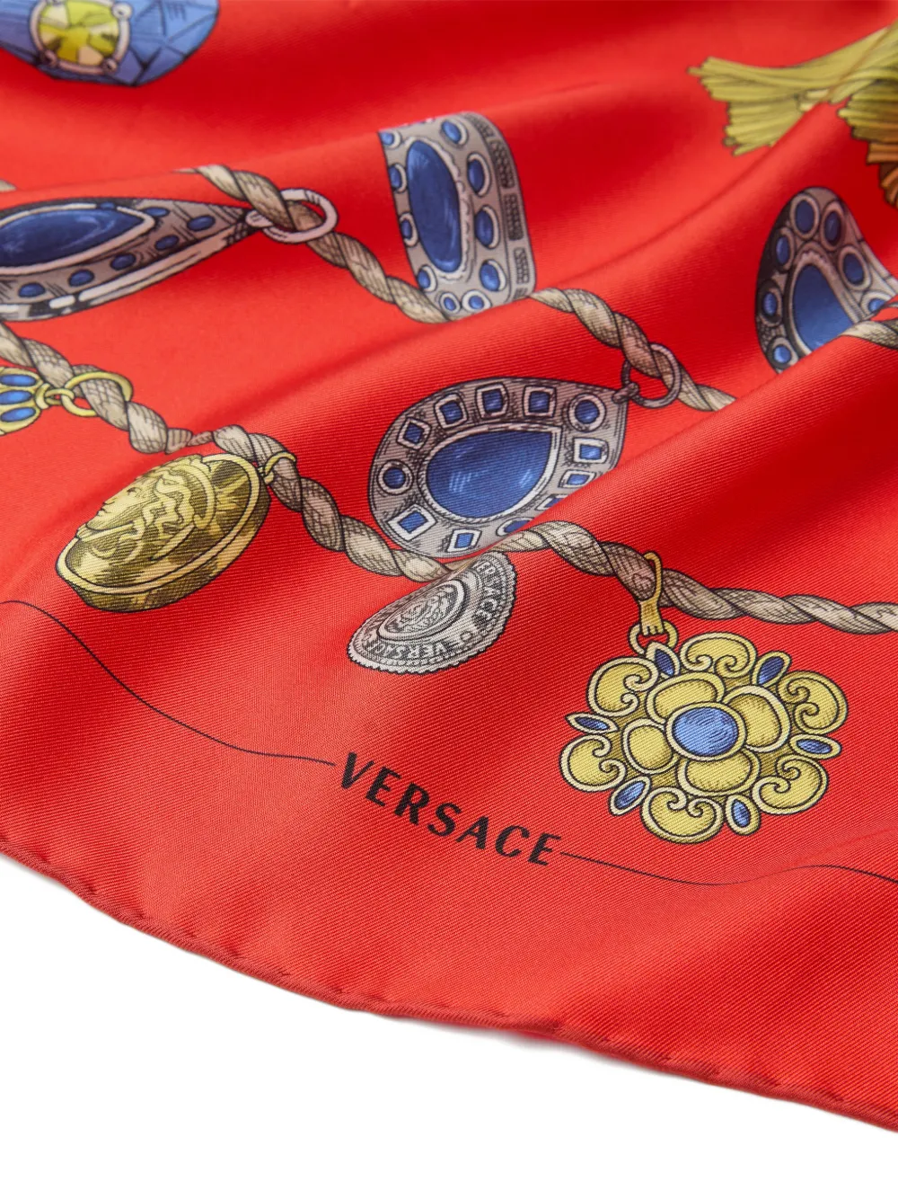 Versace Sjaal met sieradenprint Rood