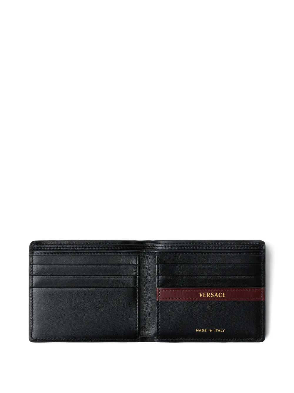 Versace Roomy leren portemonnee Zwart
