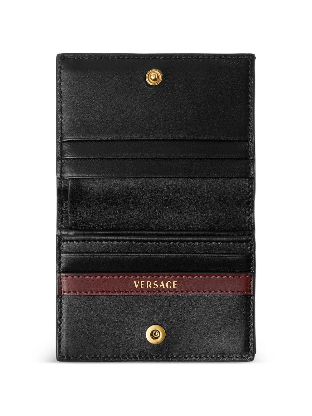 Versace Roomy leren portemonnee Zwart