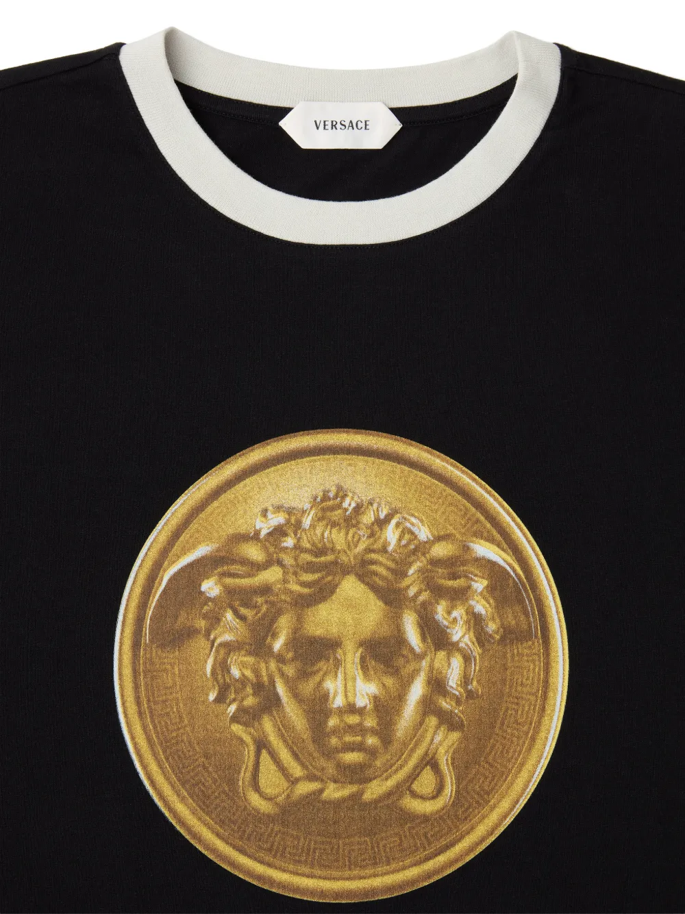 Versace Katoenen-jersey T-shirt met print Zwart