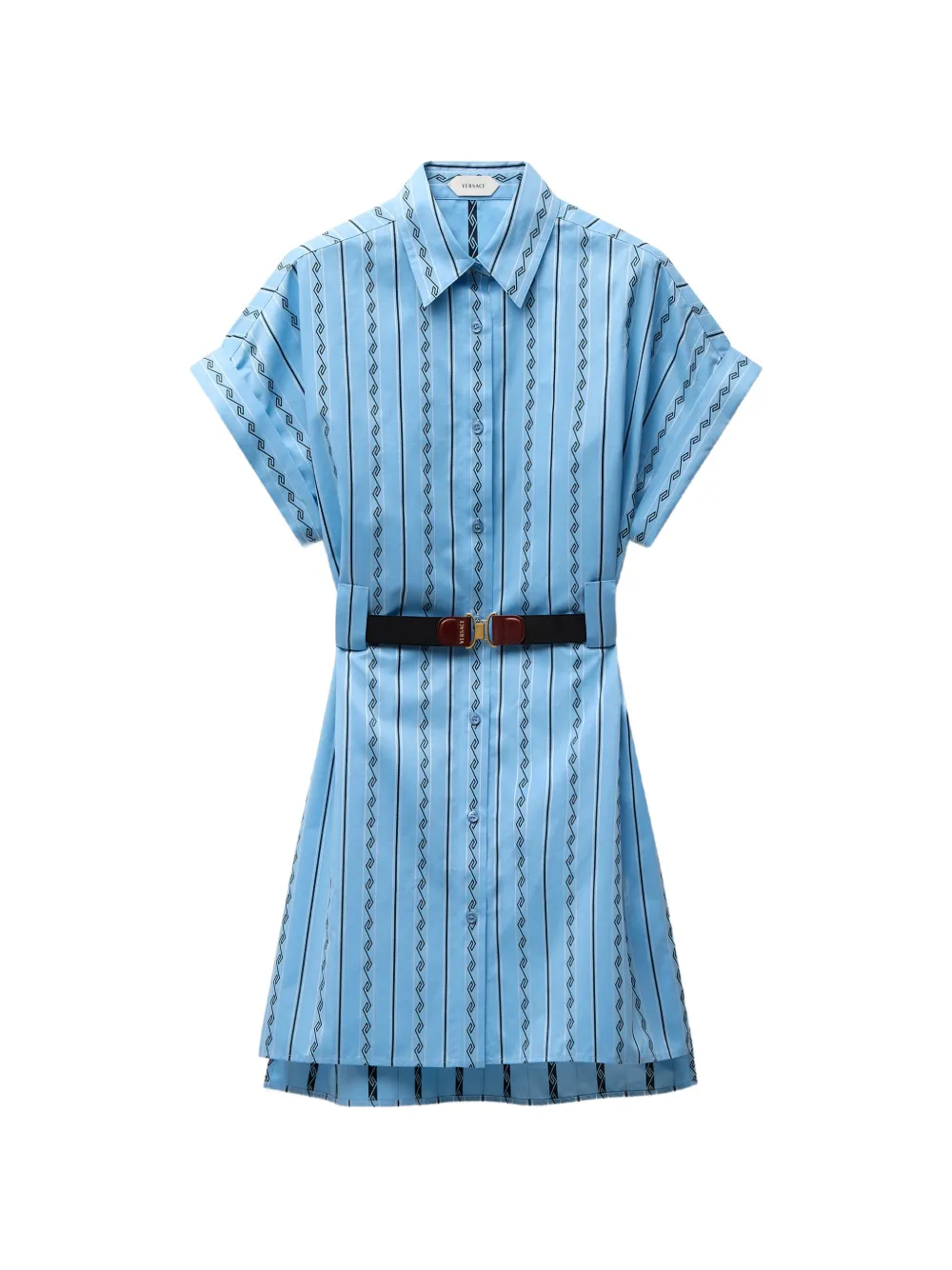 Versace jacquard cotton-silk mini dress - Blu