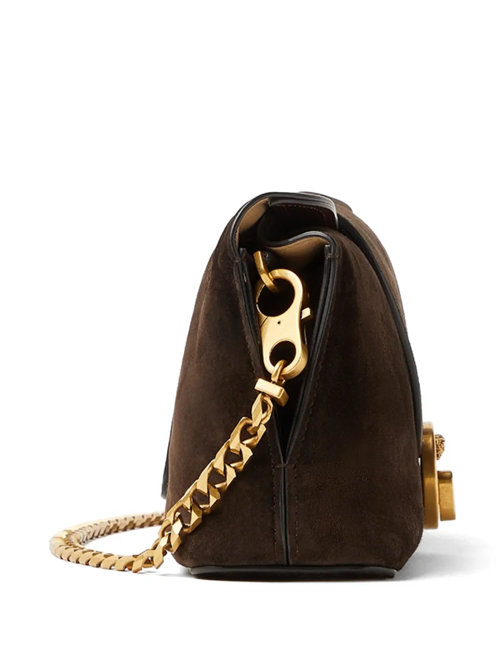 Versace Vivian suède clutch Bruin