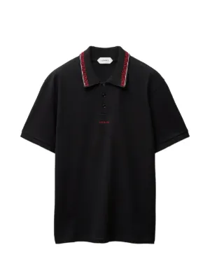 Valentino Garavani Vゴールド コットンピケポロシャツ | ブラック