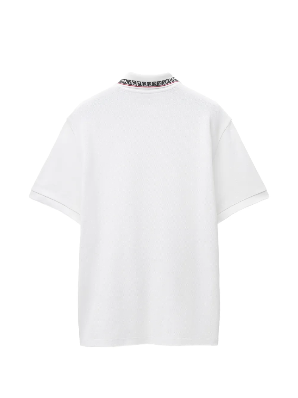 Versace Katoenen piqué poloshirt met geborduurd logo Wit