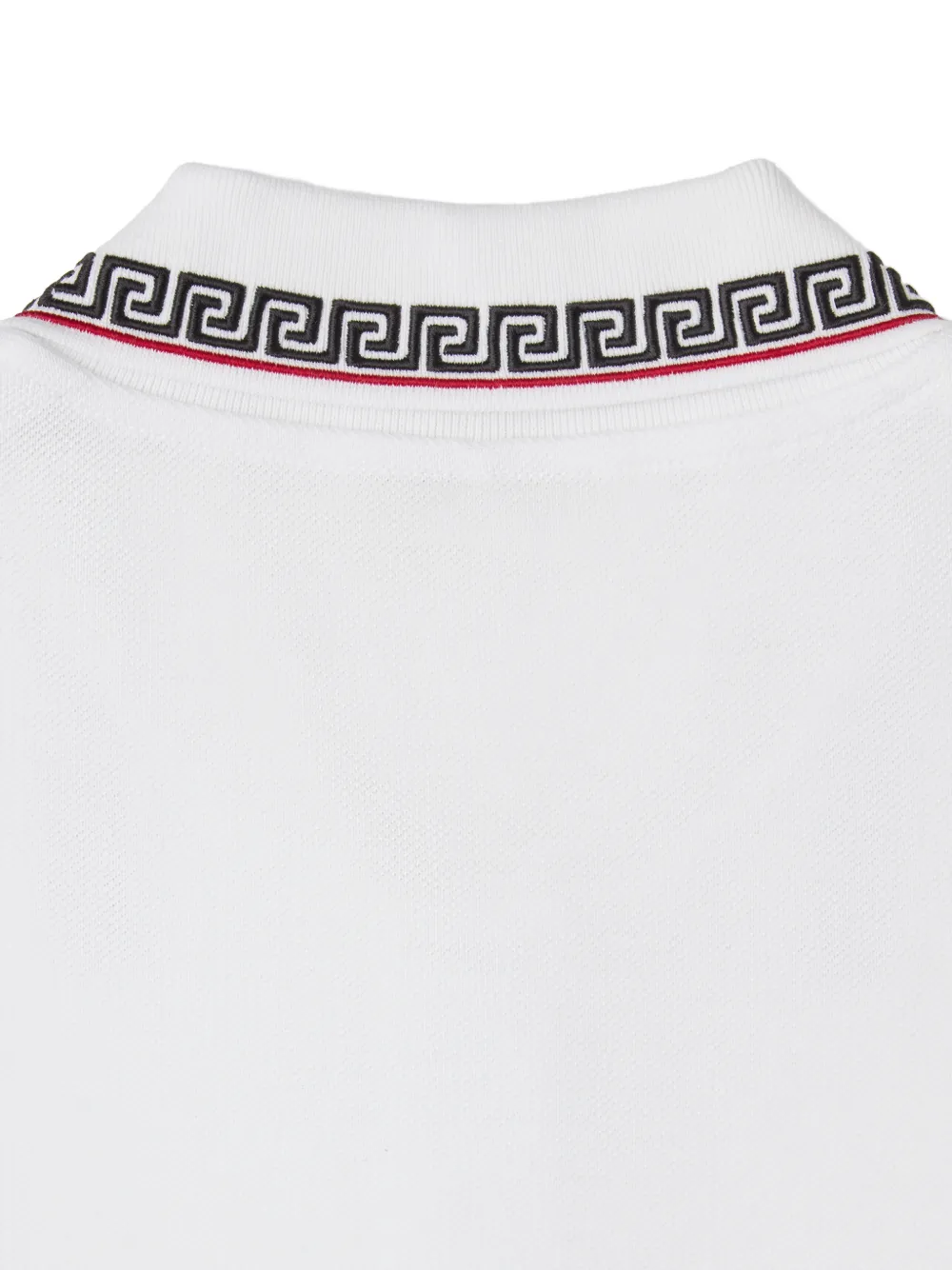 Versace Katoenen piqué poloshirt met geborduurd logo Wit