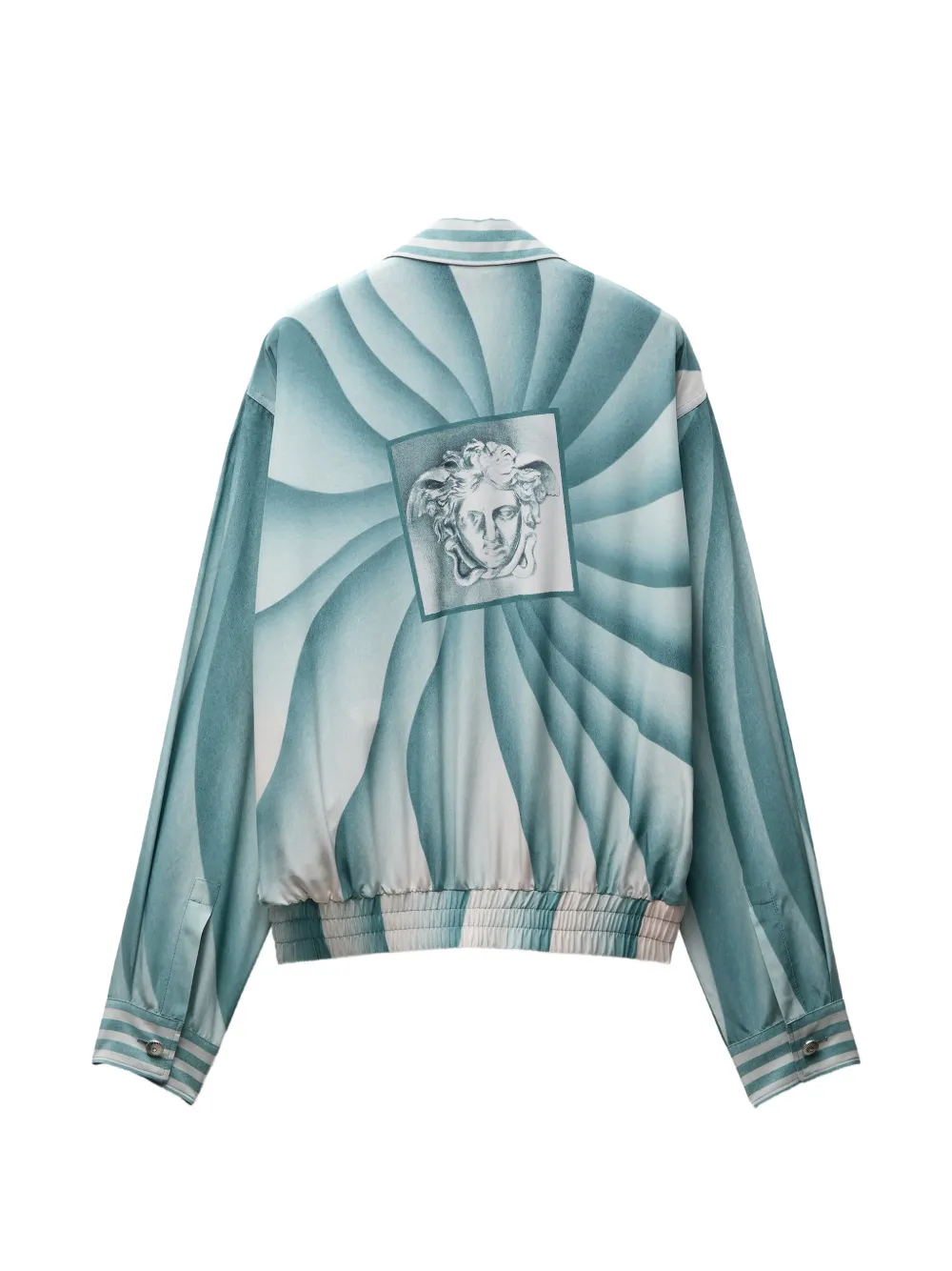 Versace Zijden-popeline jack met print Blauw