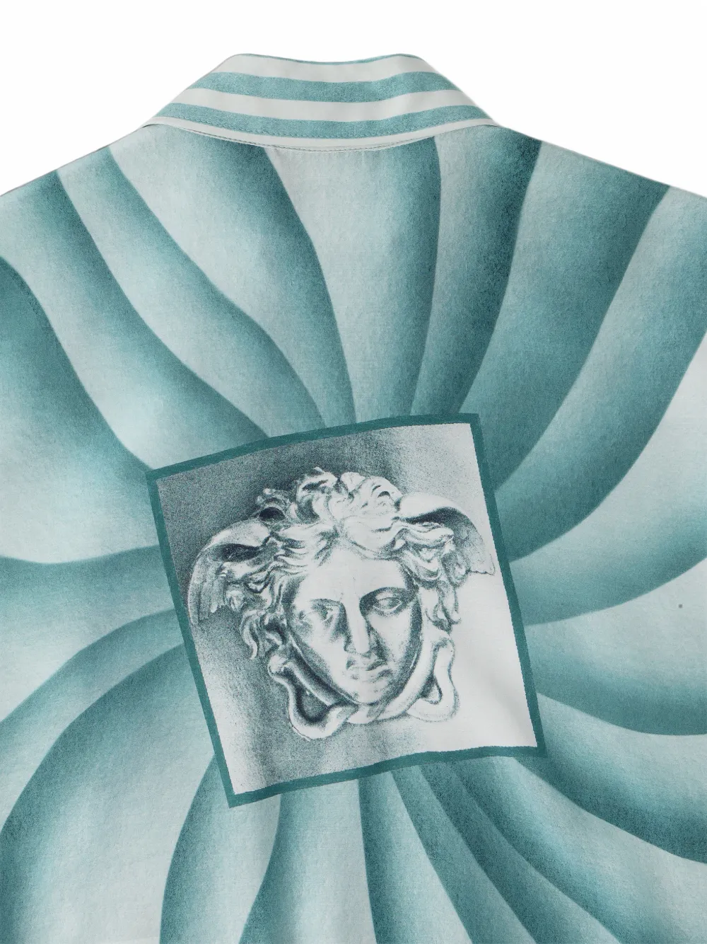 Versace Zijden-popeline jack met print Blauw