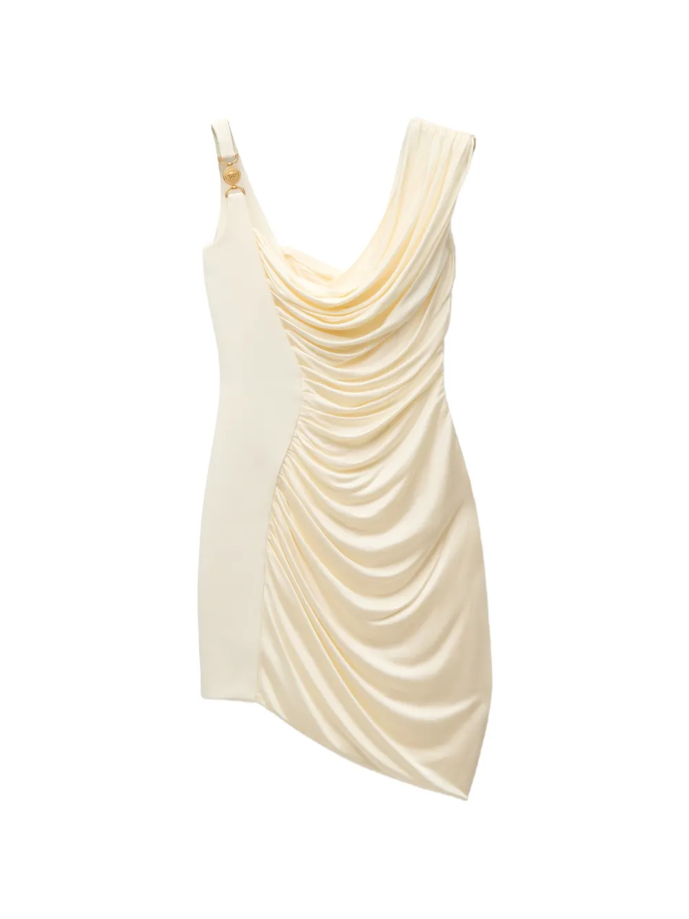 Versace envers-satin crêpe draped mini dress - Toni neutri