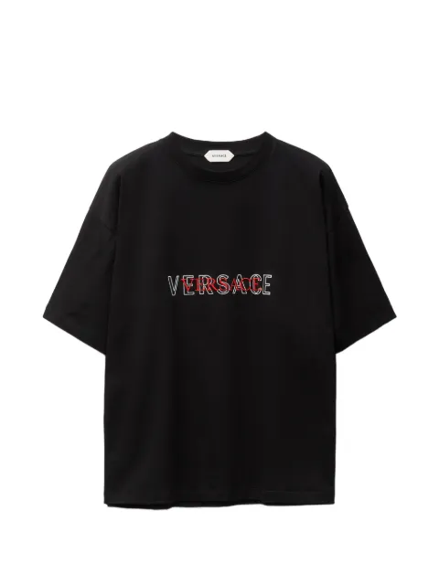 Versace embroidered-logo cotton-jersey regular T-shirt
