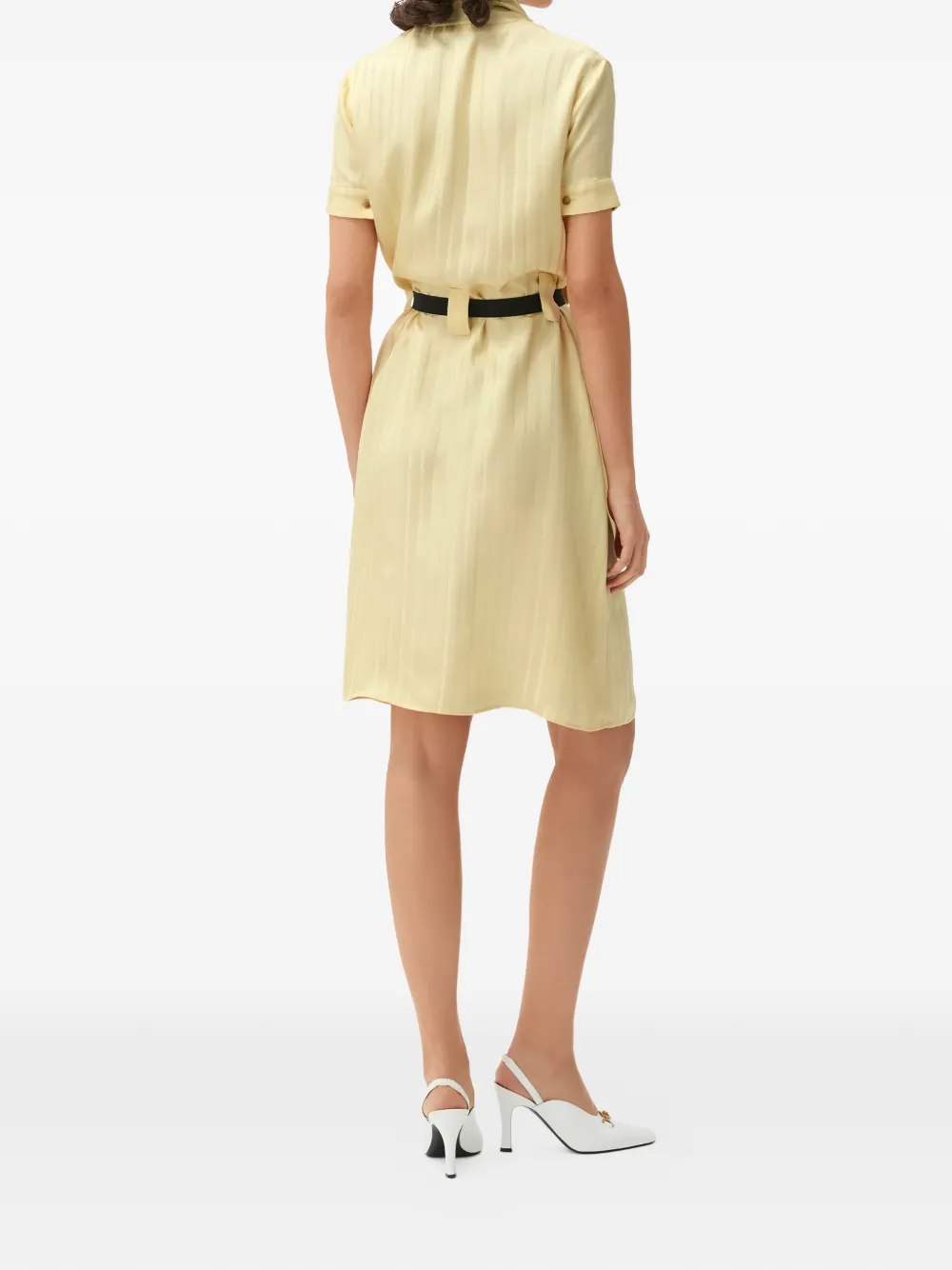 Versace Midi-blousejurk met Greca-jacquard Geel