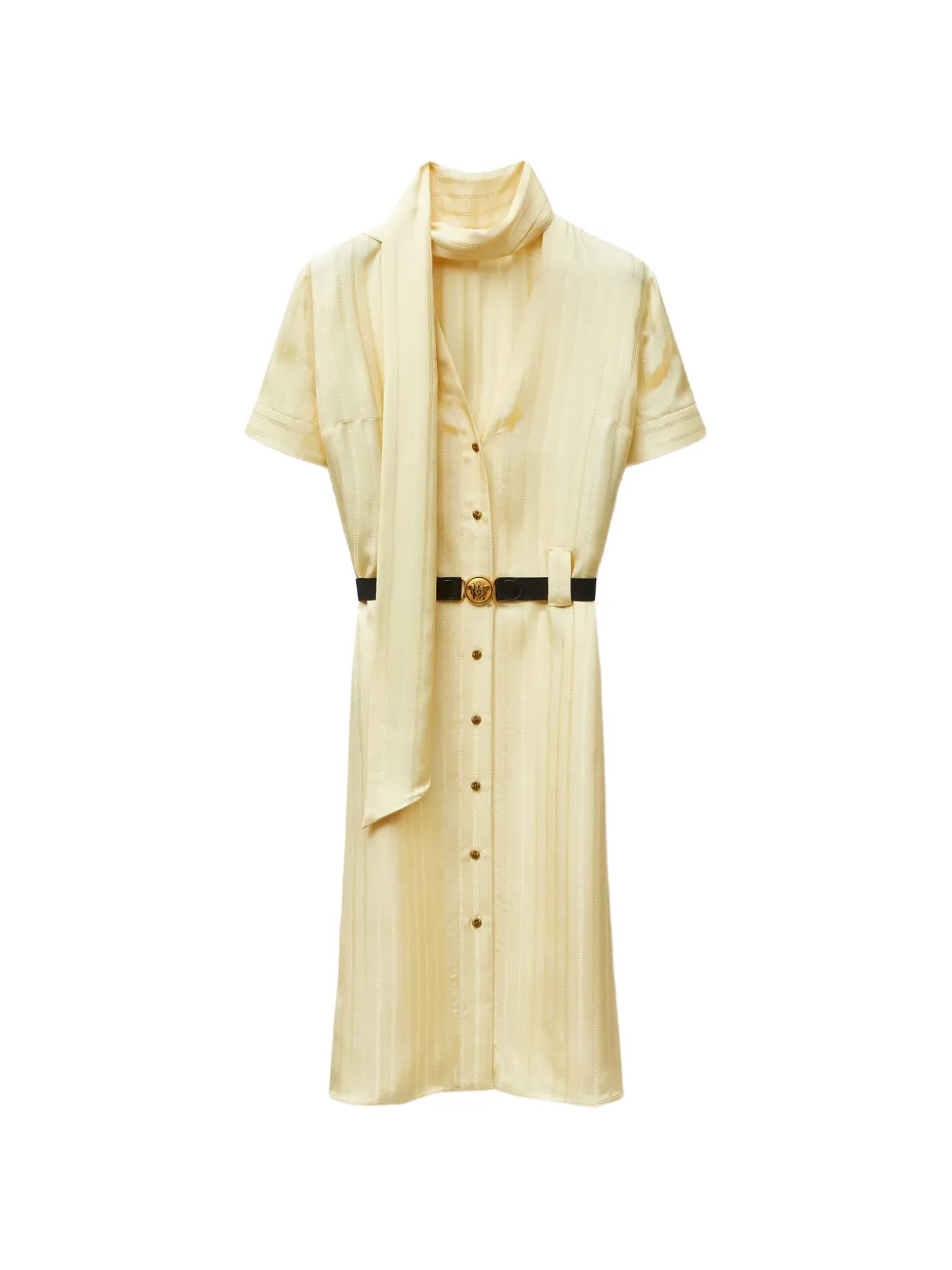 Versace Abito midi in seta e viscosa con effetto jacquard - Giallo