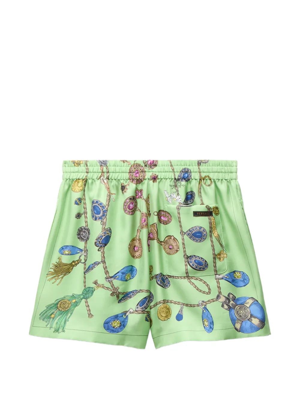 Versace Shorts met trekkoord en print Groen