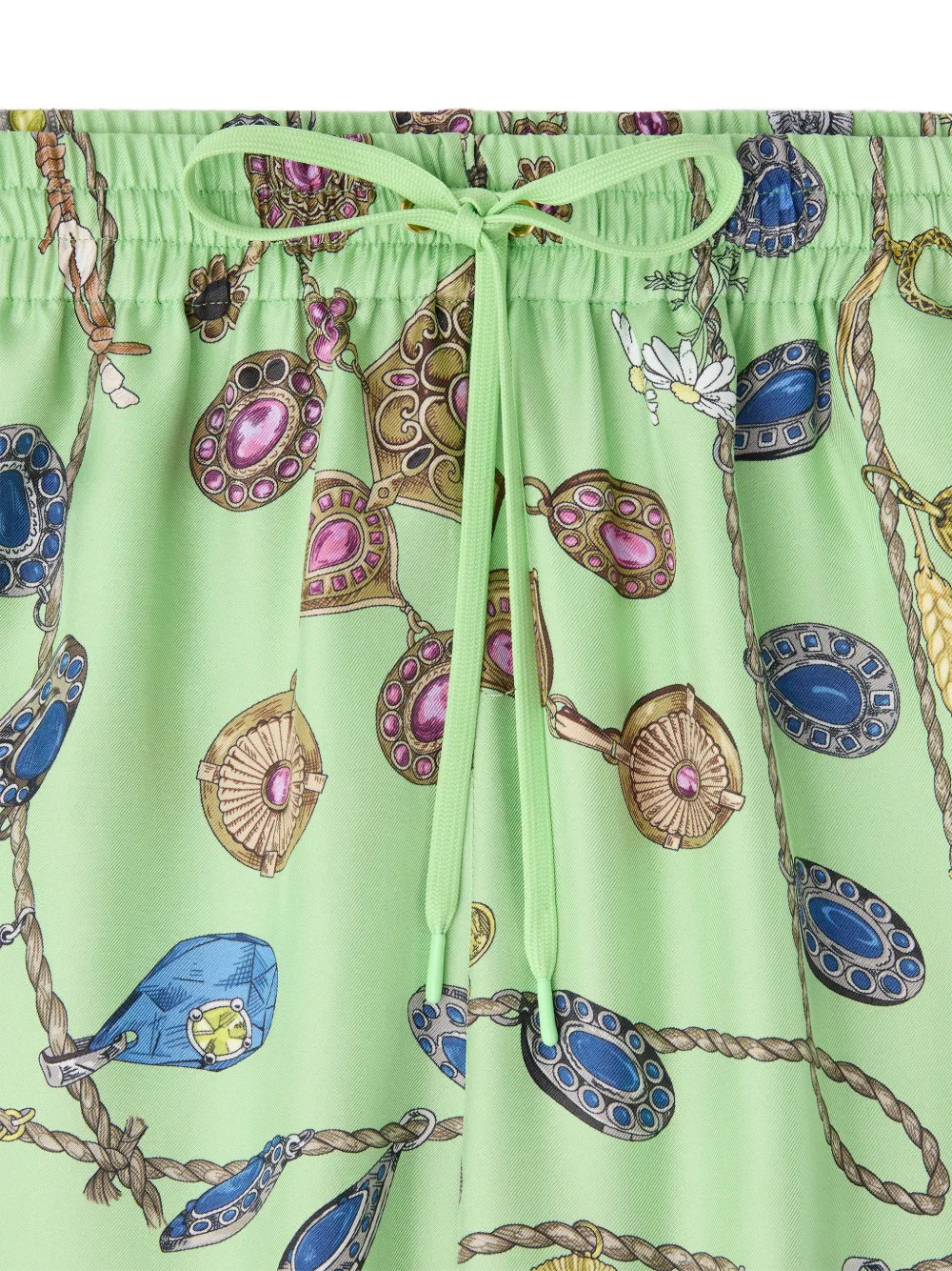 Versace Shorts met trekkoord en print Groen