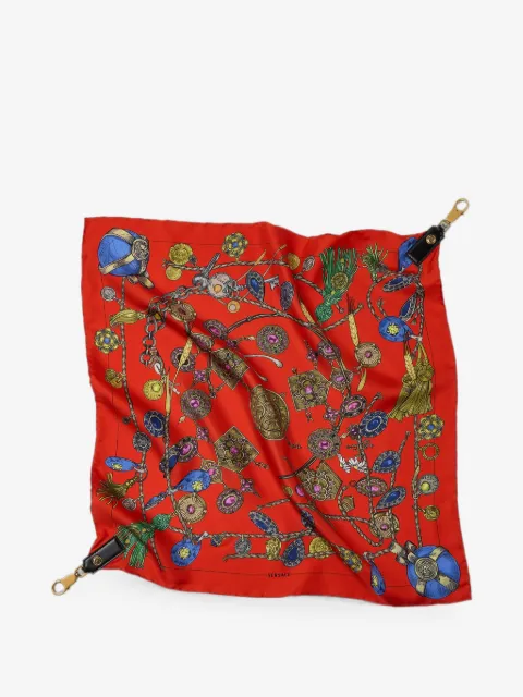Versace Broken Jewels-print silk scarf charm