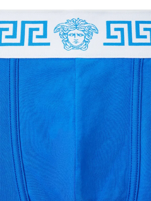 【内田】ヴェルサーチ VERSACE グレカ メドゥーサ ボクサー 2枚 Versace グレカ メドゥーサ ボクサーパンツ | ブルー | FARFETCH JP