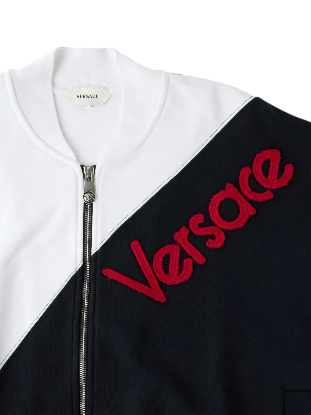 Versace Trui met geborduurd logo en vlakken Wit