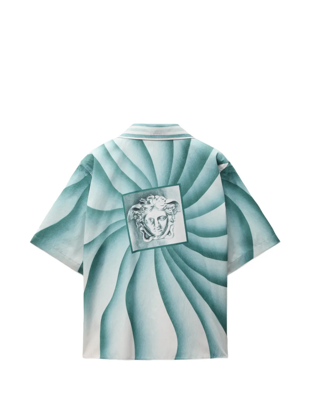 Versace Gestreept katoenen-popeline overhemd Blauw