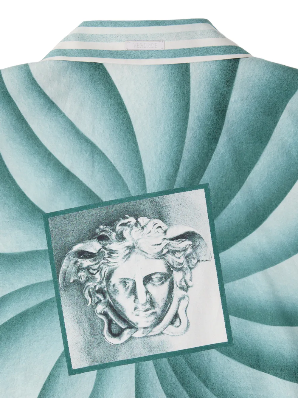 Versace Gestreept katoenen-popeline overhemd Blauw
