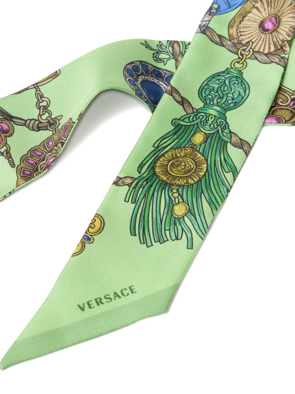 Versace Zijden sjaal met print Groen