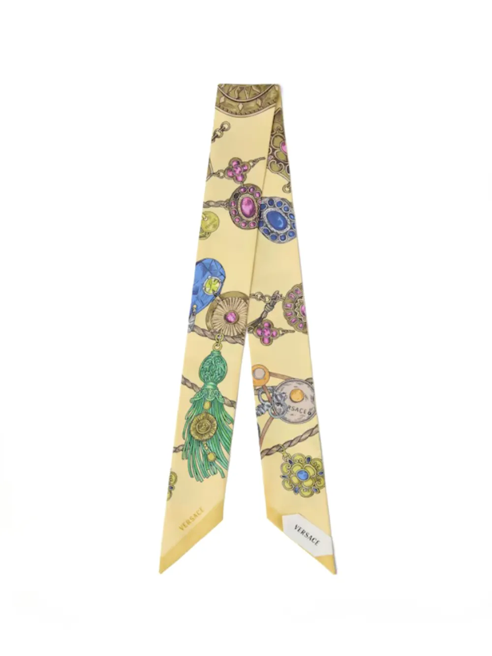 Versace printed silk twill ribbon - Verde