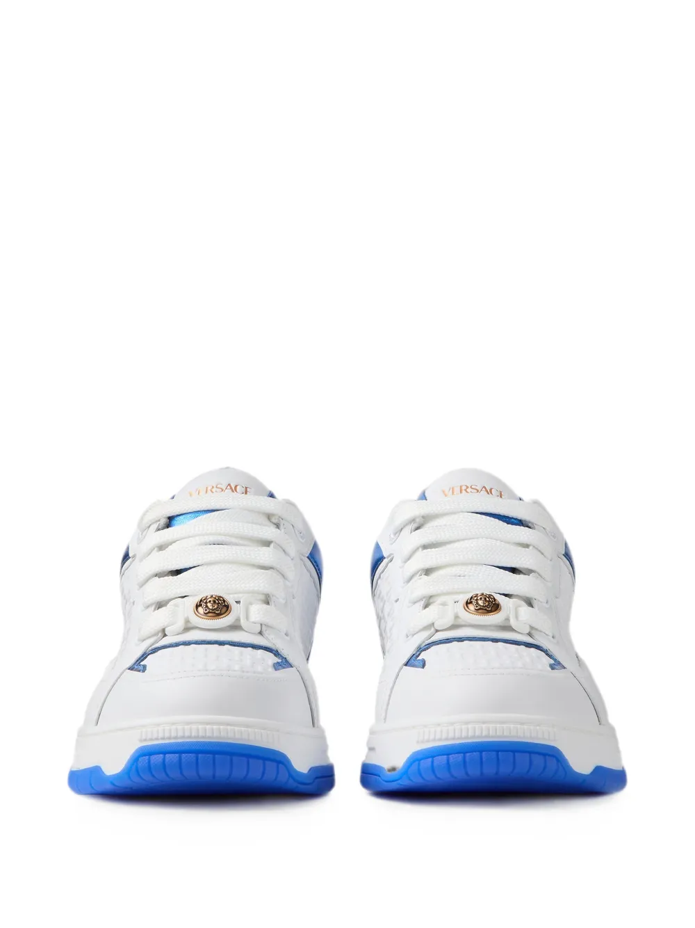 Versace Biggie Basket leren sneakers Wit