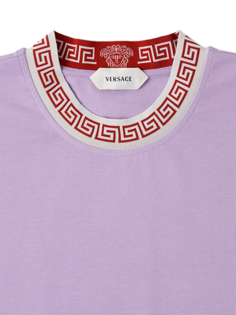 Versace Jacquard stretch katoenen jersey mini-jurk Paars
