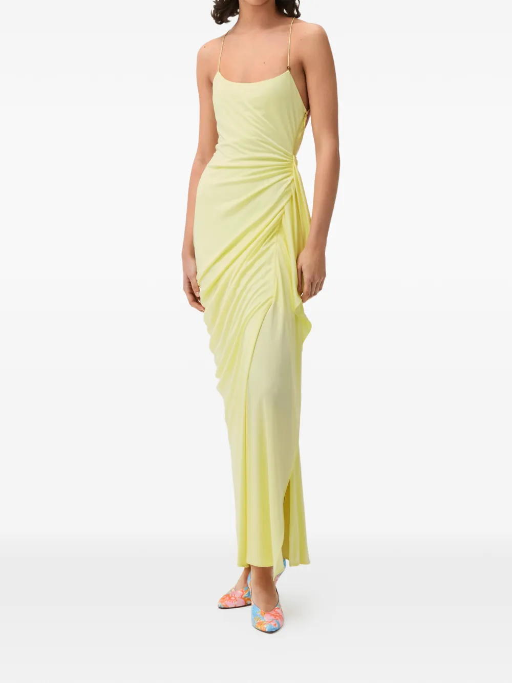 Versace Gedrapeerde avondjurk van viscose-jersey Groen