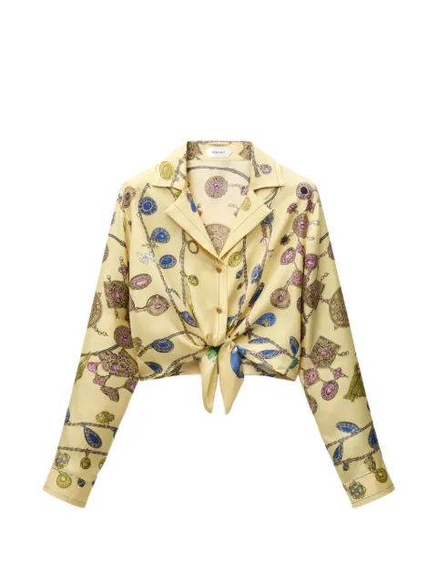 Versace jewellery-print tie-waist shirt