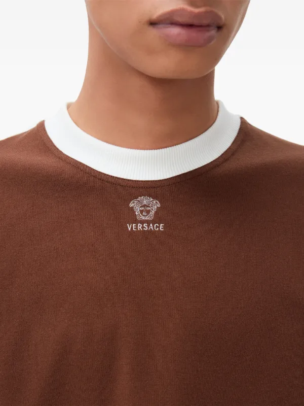 Versace embroidered-logo Stretch cotton-jersey Slim T-Shirt