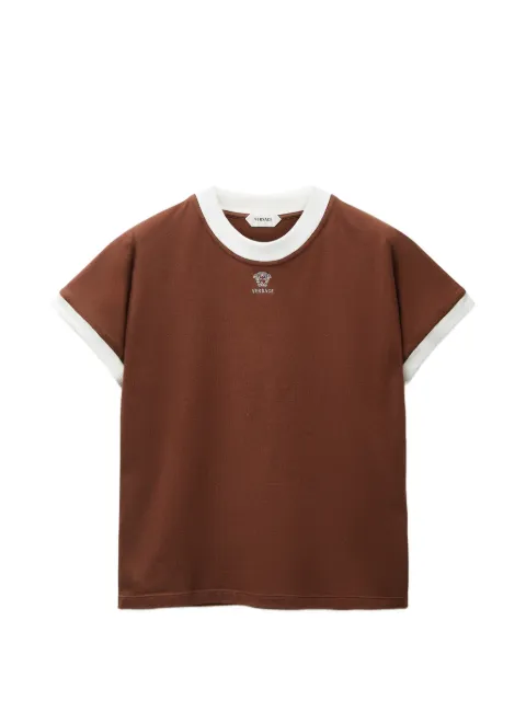 Versace Stretch katoenen-jersey T-shirt met geborduurd logo