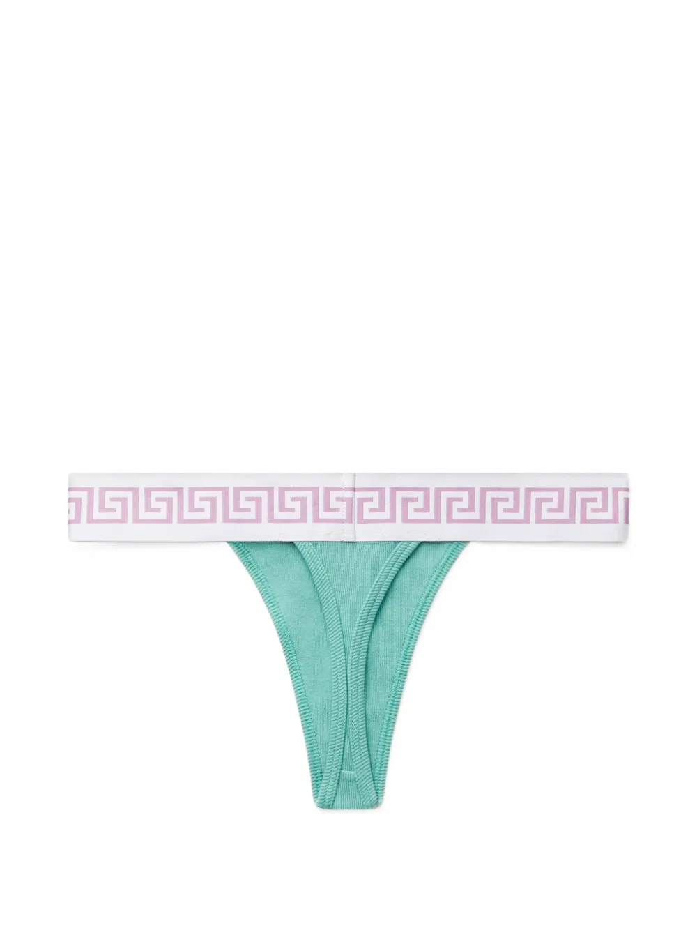 Versace Geribbelde katoenen string Groen