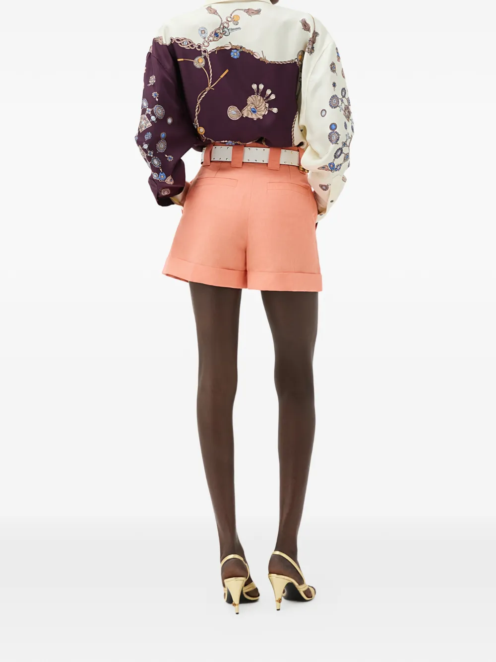 Versace Wol-linnen shorts Oranje