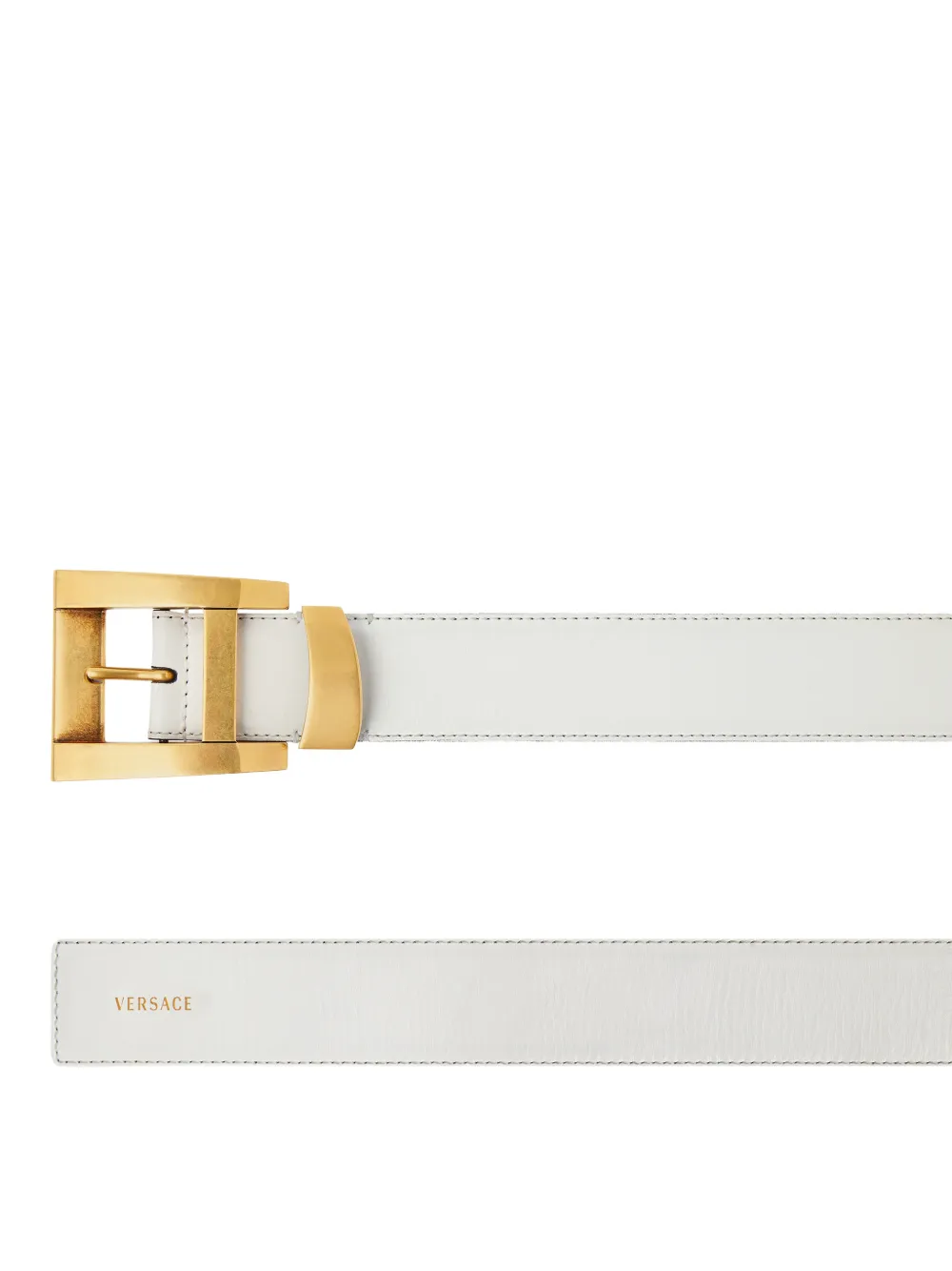 Versace Leren riem (4 cm) Wit