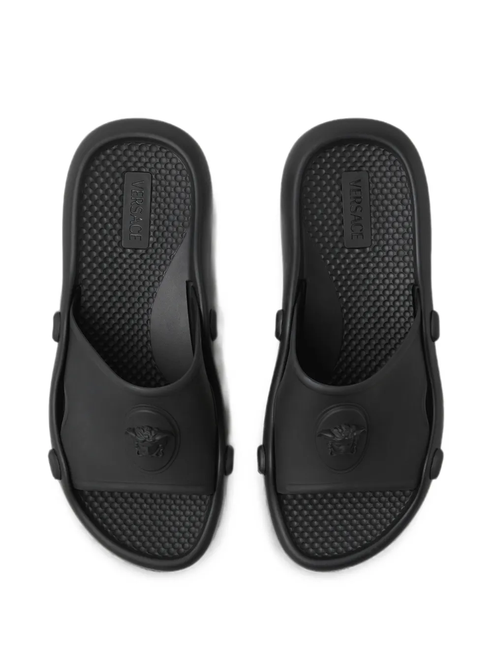 Versace Nettuno rubber slides Zwart