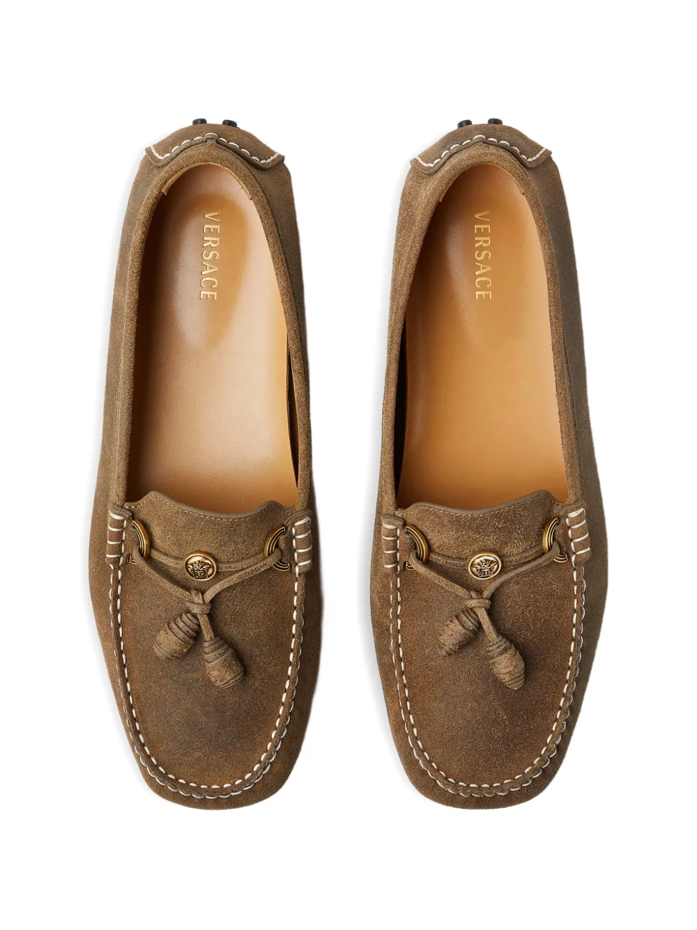 Versace Robin suède loafers Bruin