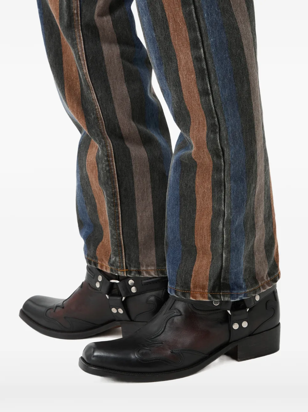 Versace Sylvester leren laarzen Zwart