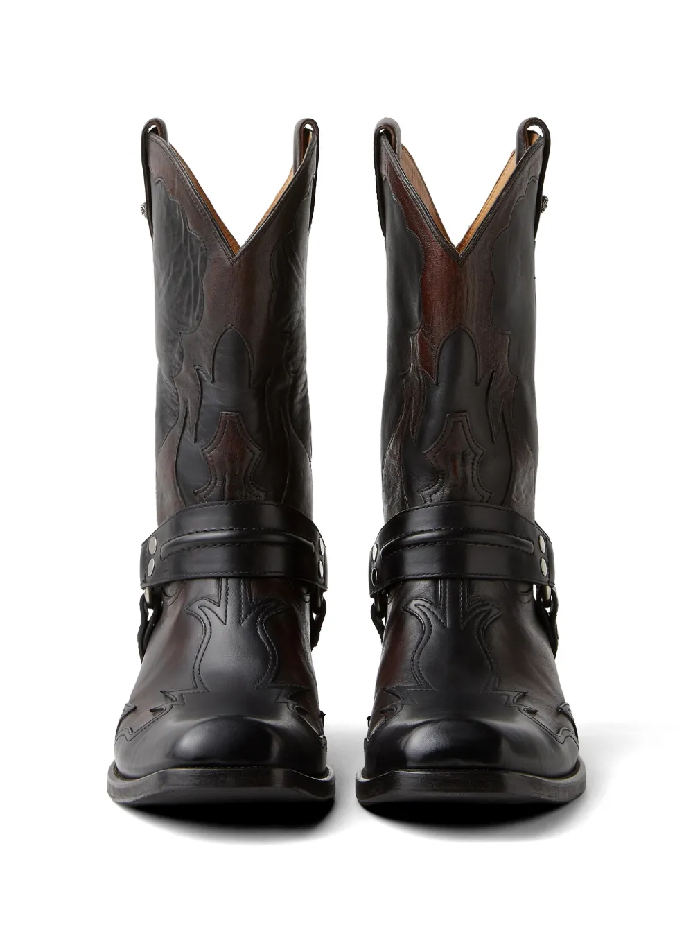 Versace Sylvester leren laarzen Zwart