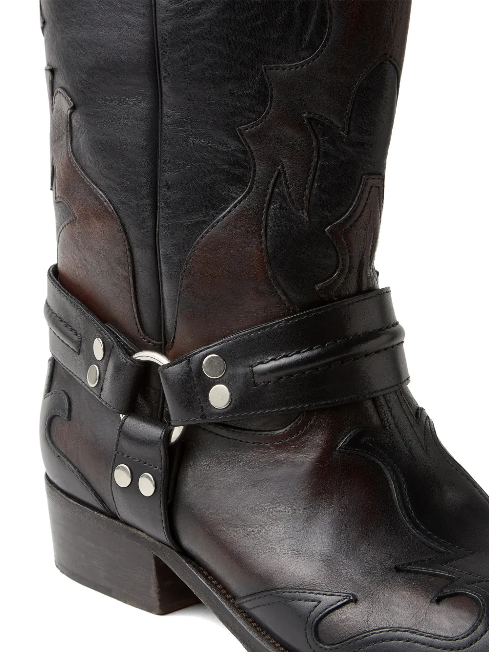 Versace Sylvester leren laarzen Zwart