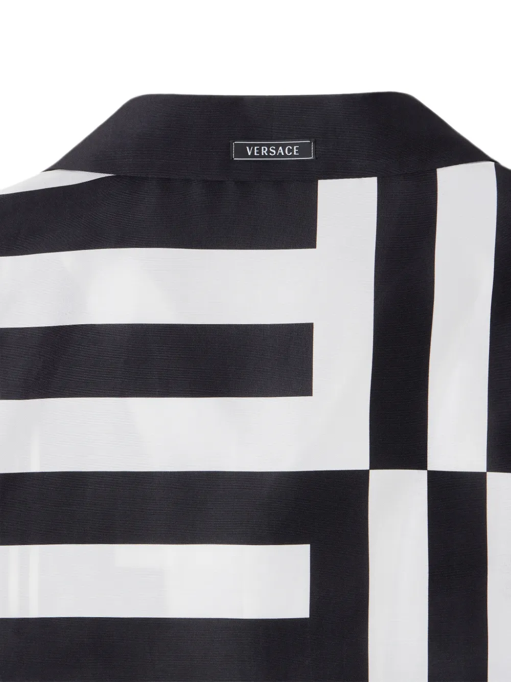 Versace Zijde-katoenen overhemd met print Zwart